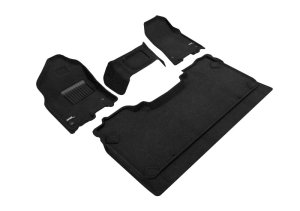 Dodge Ram 1500 Floor Mats - Front and Rear - 3D MAXpider - Elegant Series - Black - `19-`24